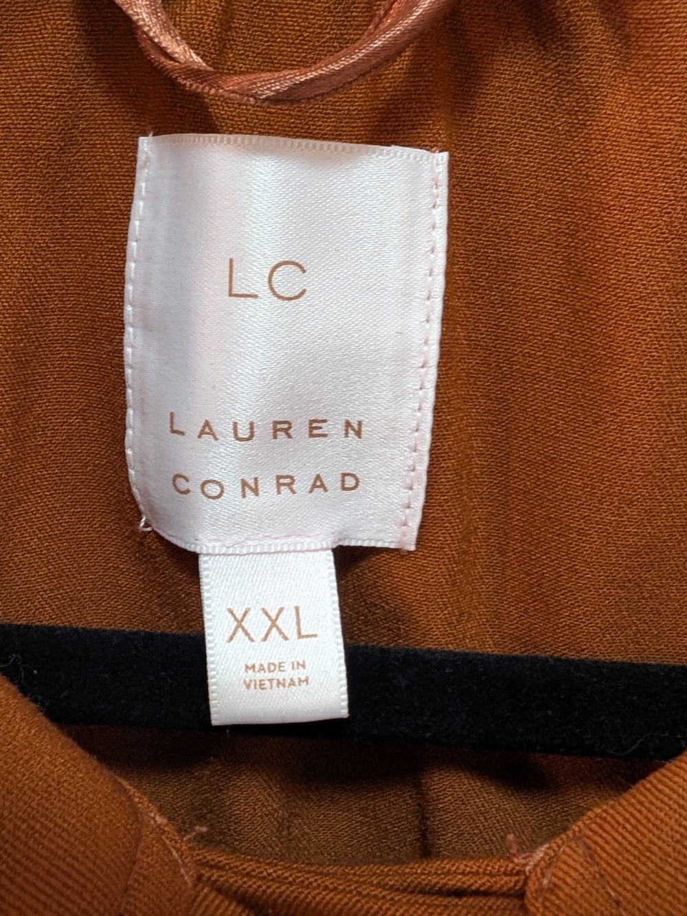 Woman's Rust Ruffle-Collar, Button-Front Lightweight Coat - Picture 3 of 6